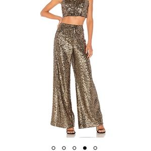 MILLY Sia trousers in gold sequence